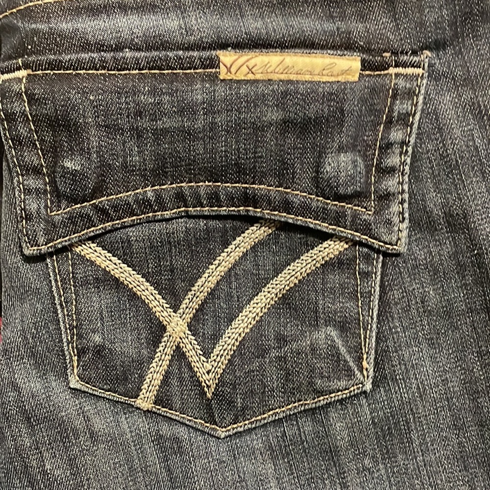 LADIES JEANS by Wm Rast:27”FRONT RISE 8”BACK RISE,12”INSEAM 33”,WAIST 13 1/8” - Picture 4 of 9